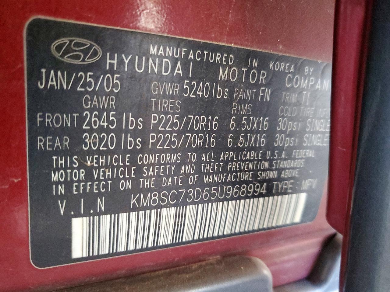 HYUNDAI SANTA FE 2005 — 13