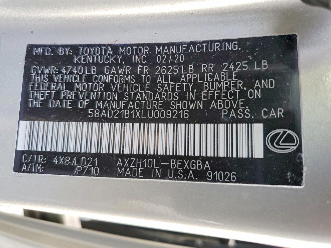 LEXUS ES 300H 2020 — 13