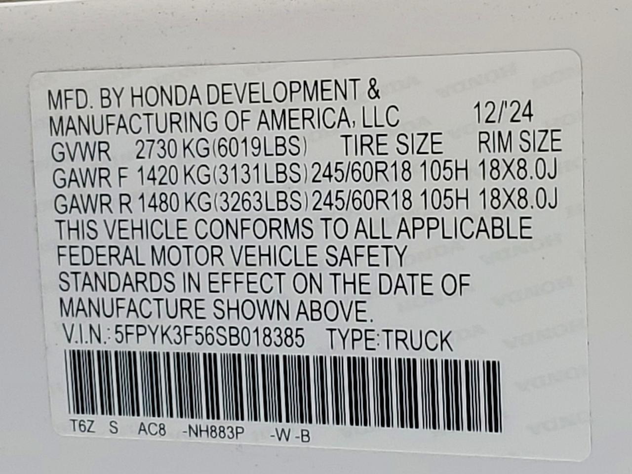 HONDA RIDGELINE 2025 — 13