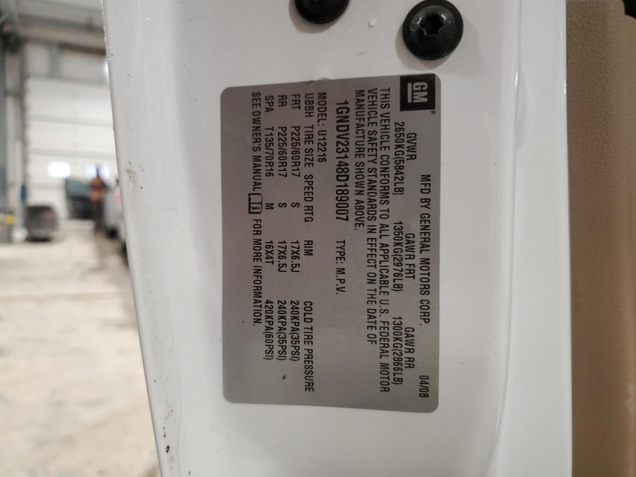 CHEVROLET UPLANDER 2008 — 14