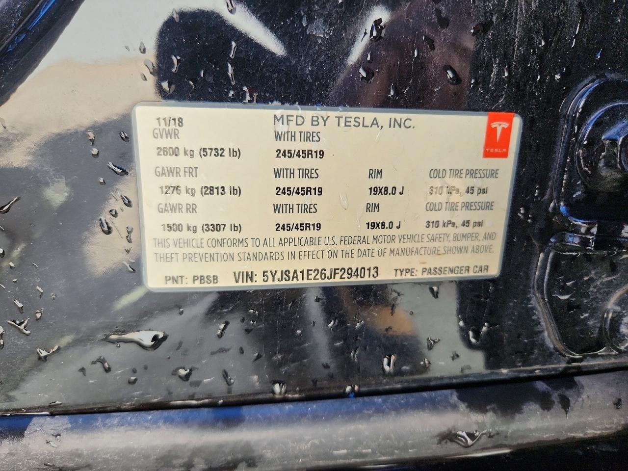TESLA MODEL S 2018 — 13