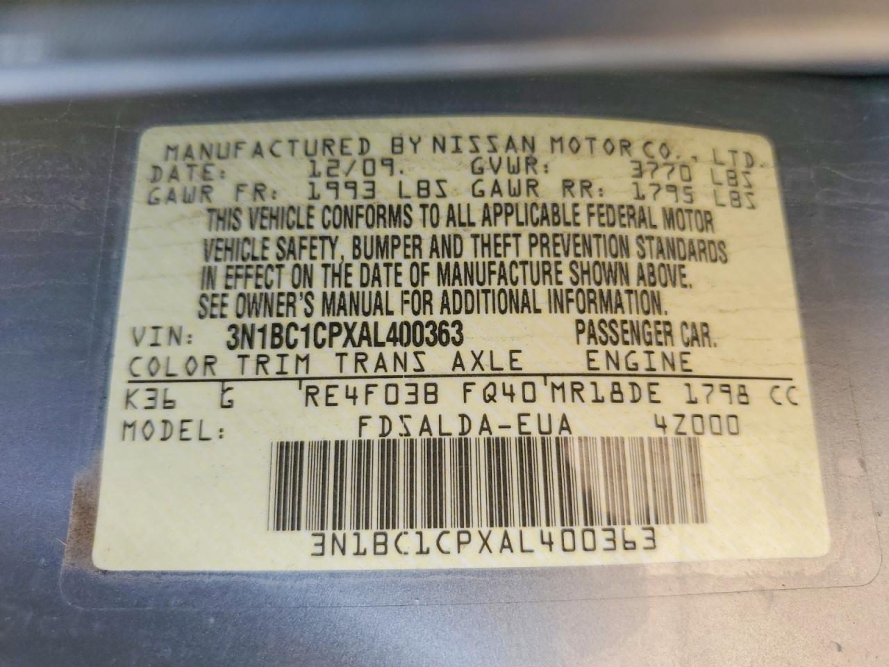 NISSAN VERSA 2010 — 14