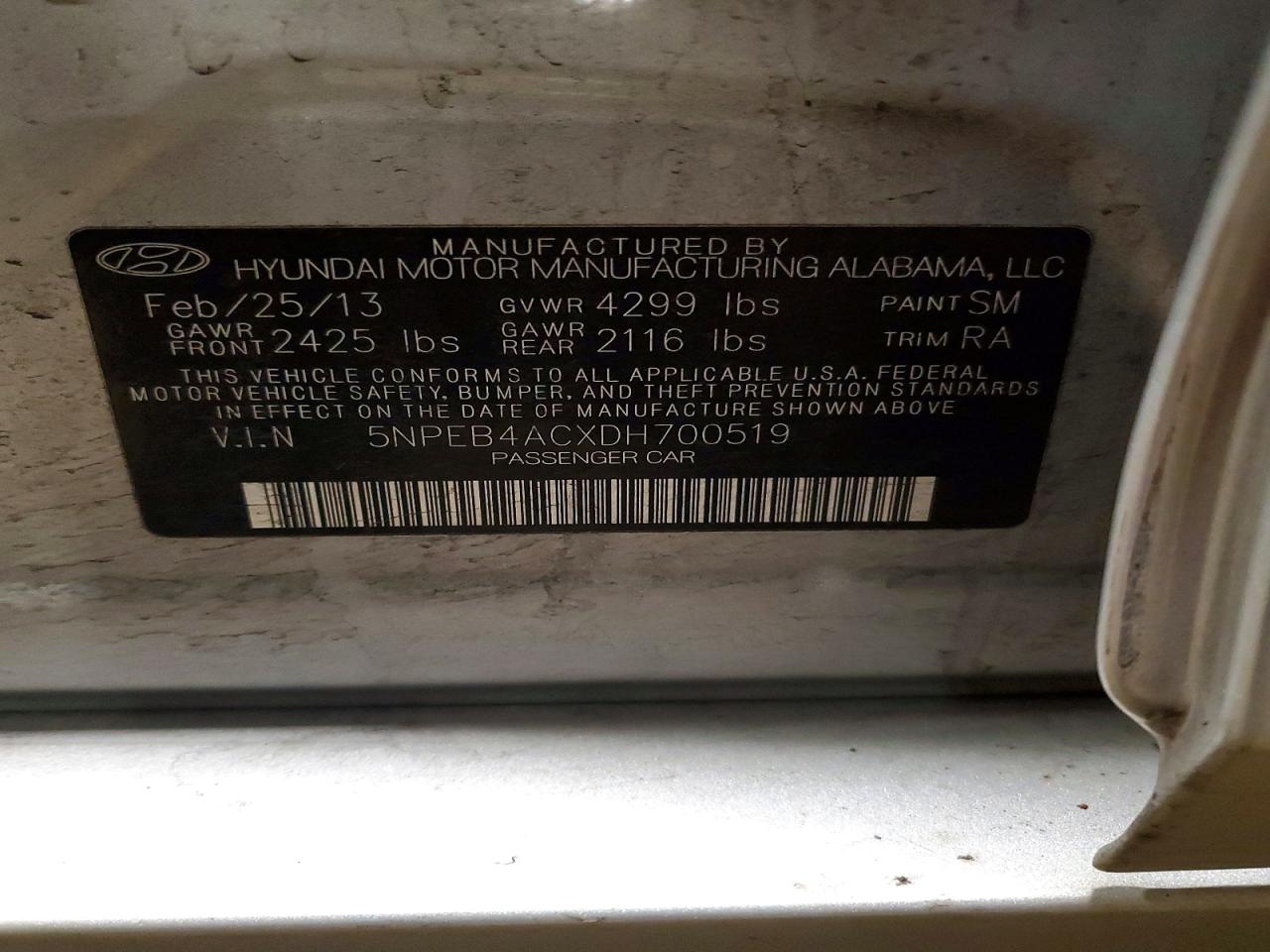 HYUNDAI SONATA 2013 — 13