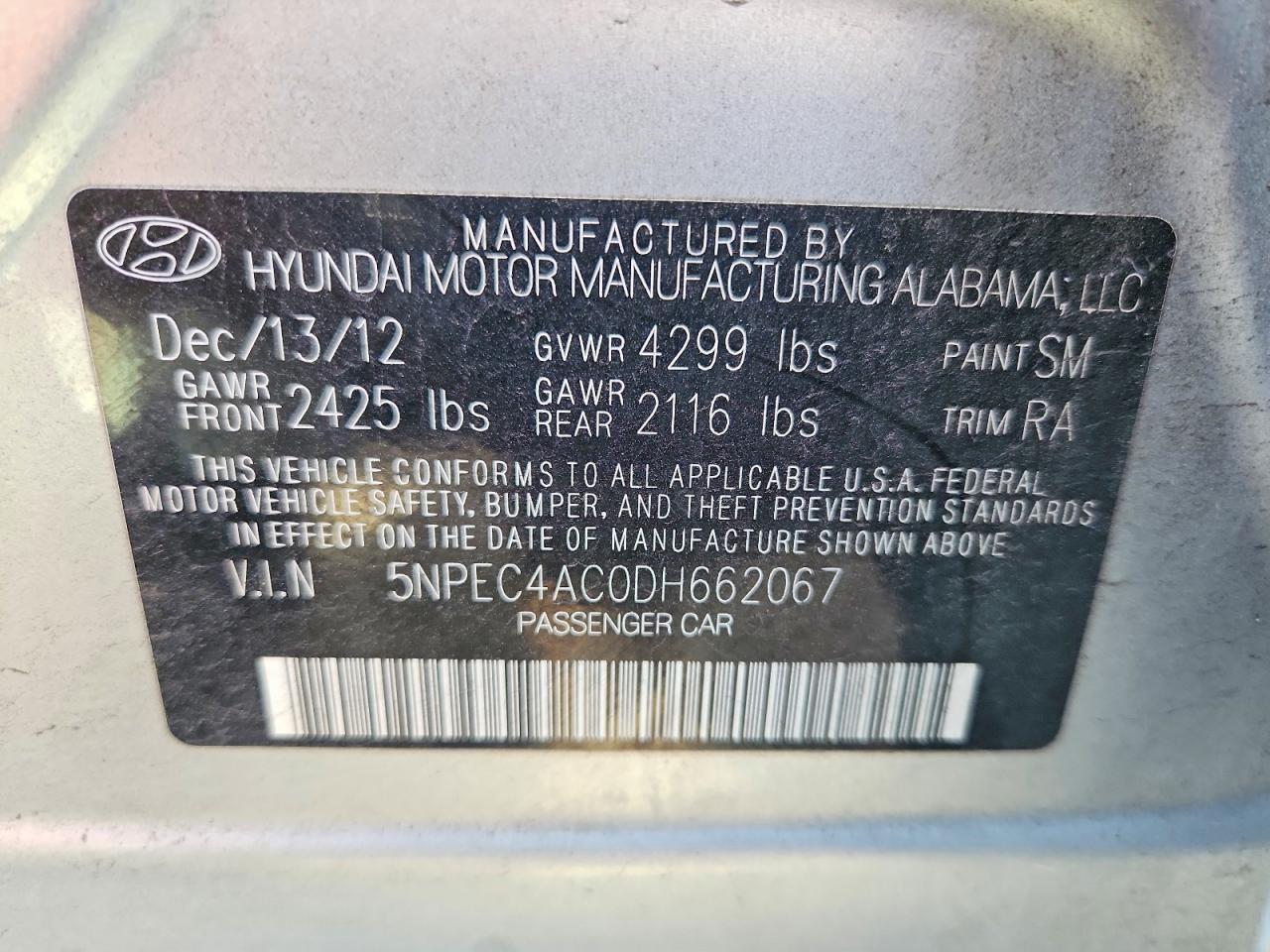 HYUNDAI SONATA 2013 — 13