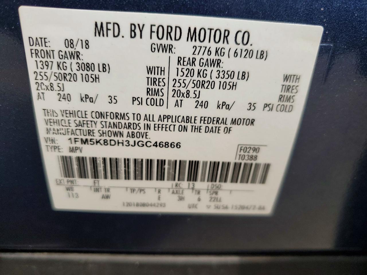 FORD EXPLORER 2018 — 15