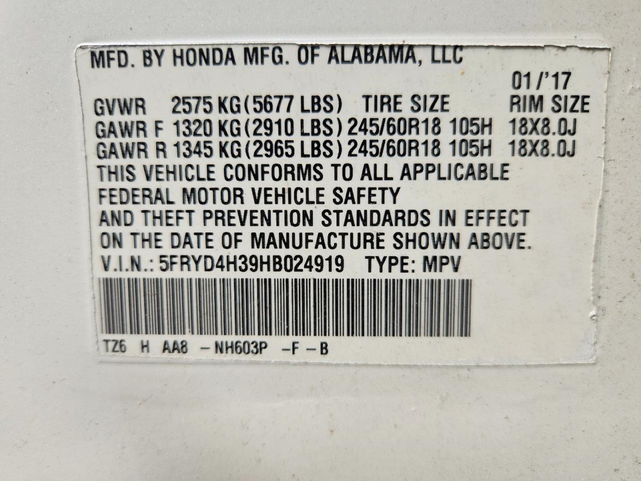 ACURA MDX 2017 — 14