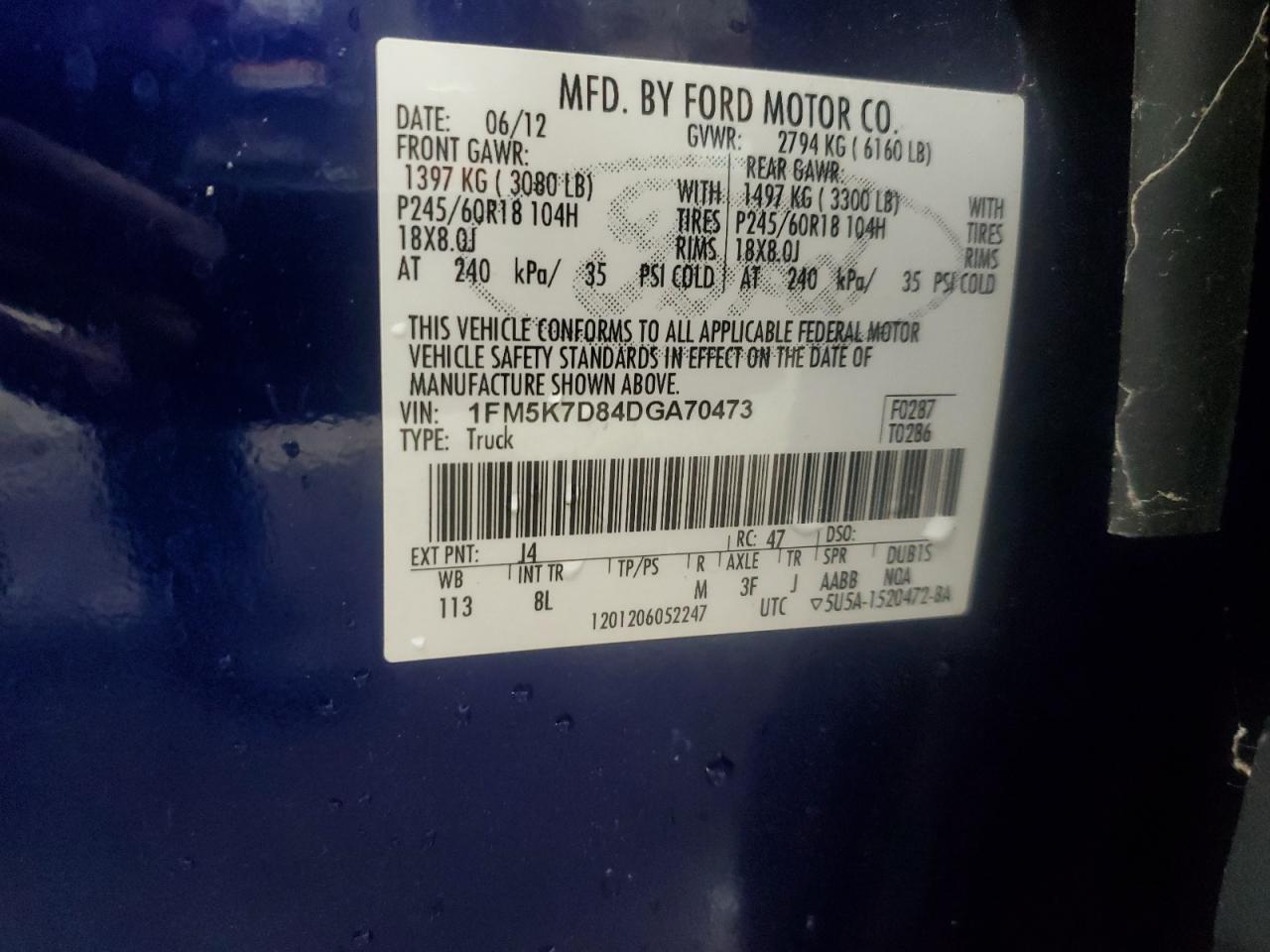 FORD EXPLORER 2013 — 14