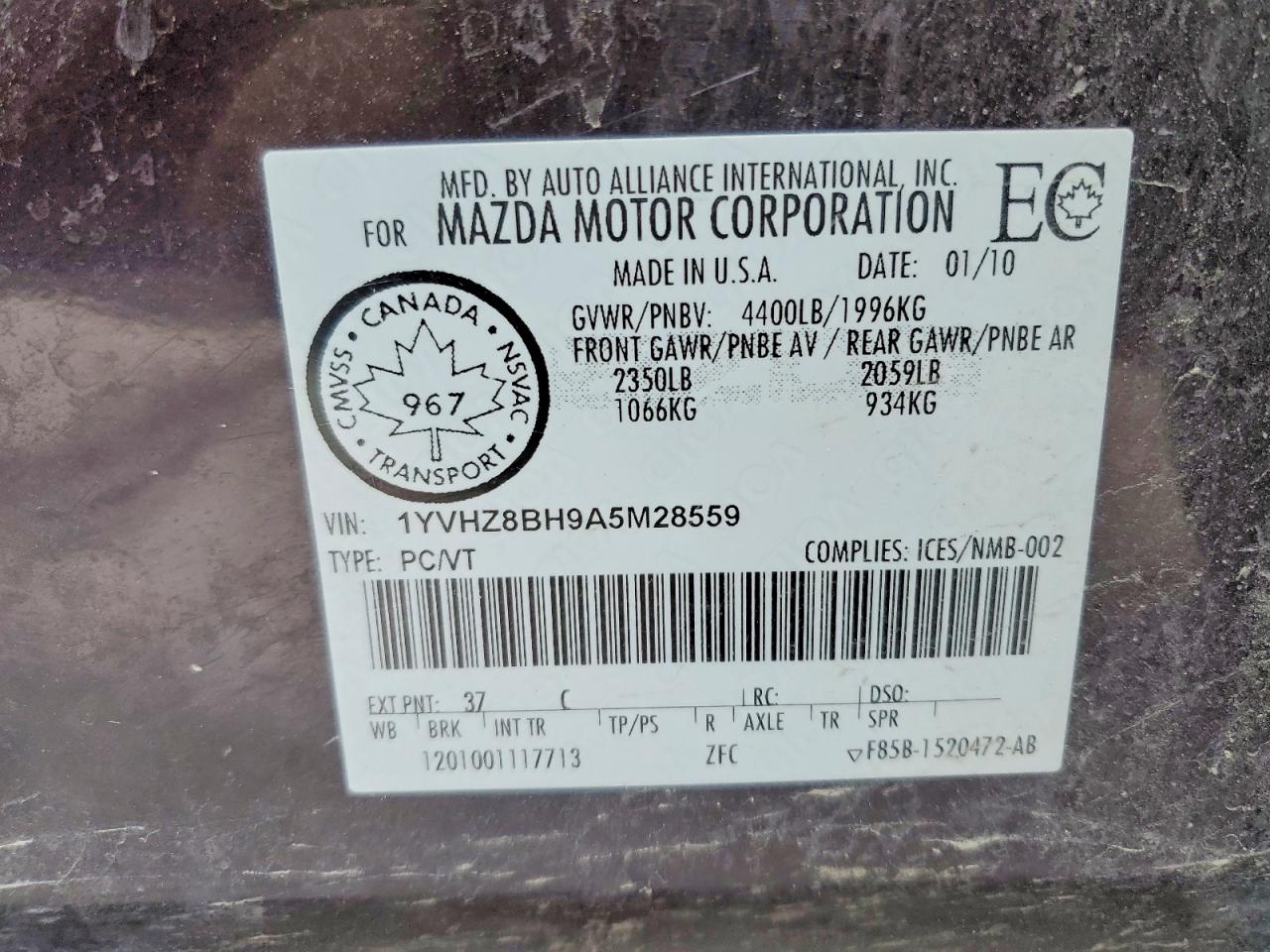 MAZDA 6 2010 — 14