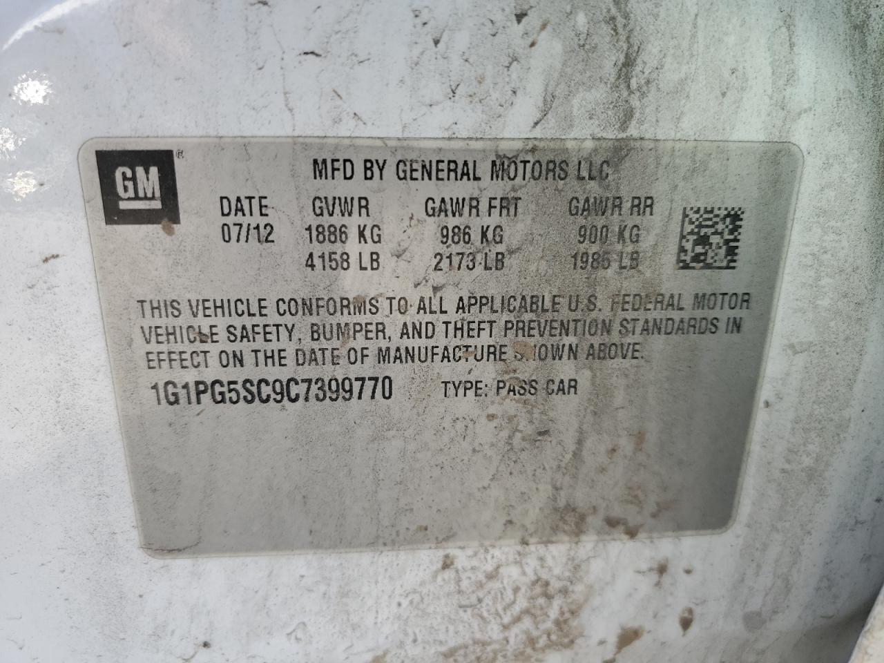 CHEVROLET CRUZE 2012 — 13