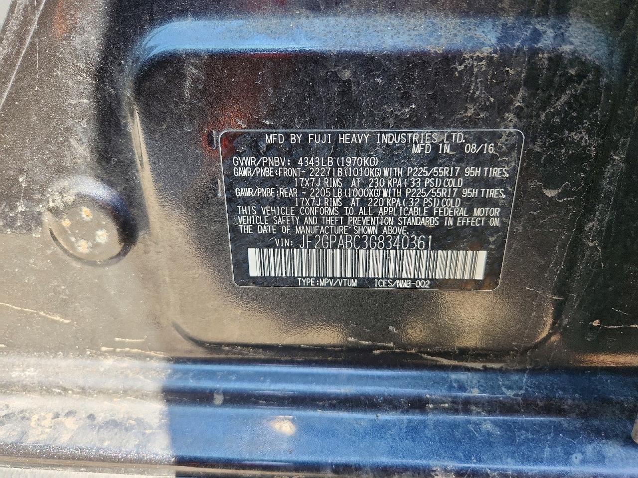 SUBARU CROSSTREK 2016 — 14