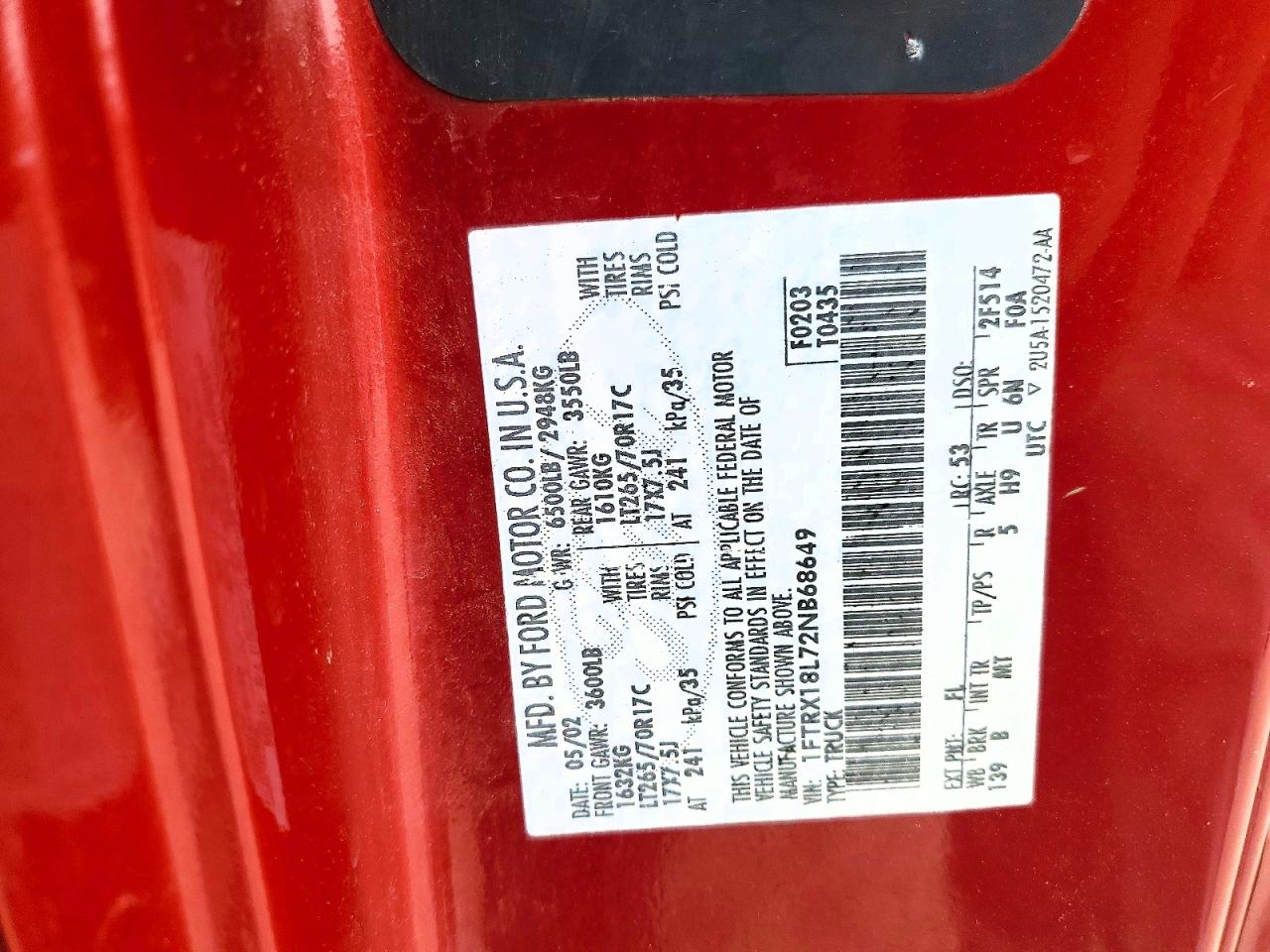 FORD F150 2002 — 13