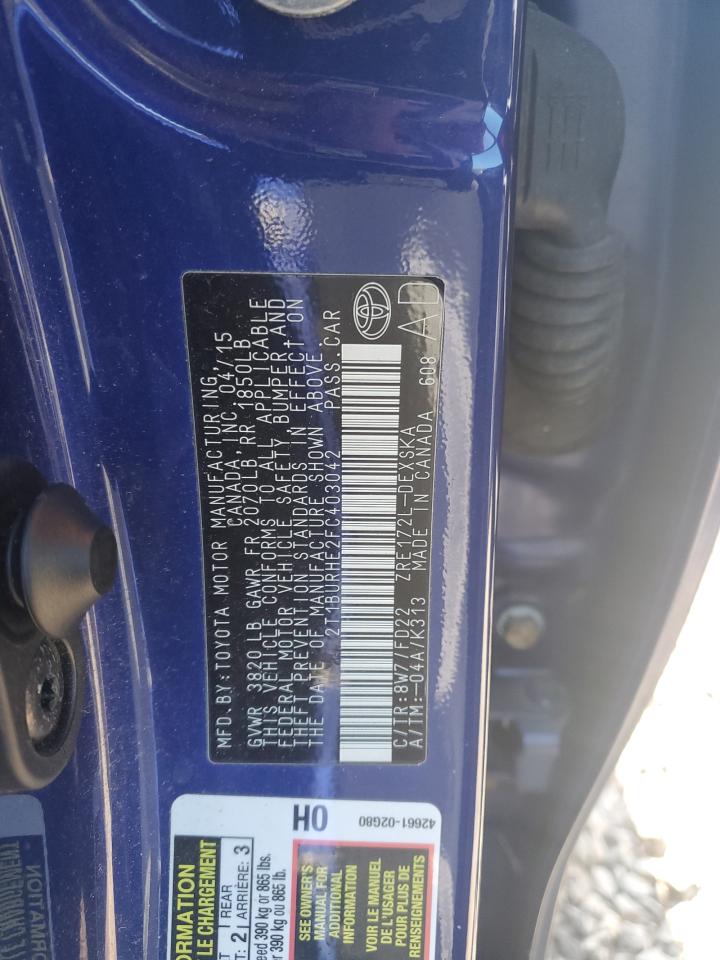 TOYOTA COROLLA 2015 — 13