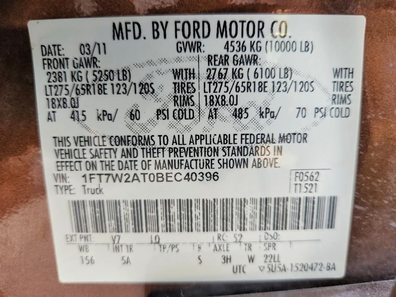 FORD F250 2011 — 14