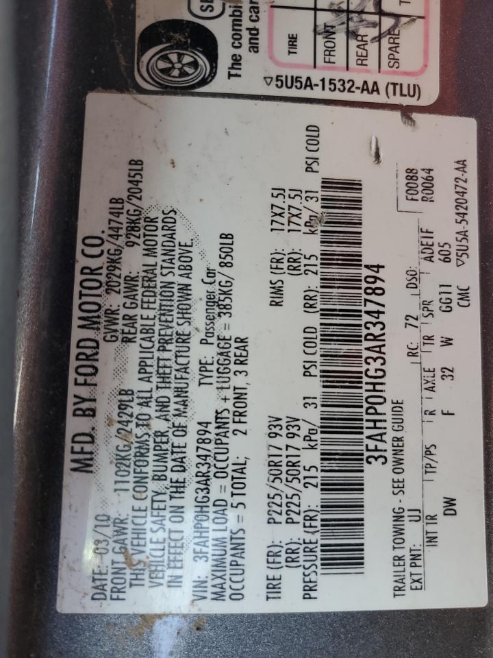 FORD FUSION 2010 — 13