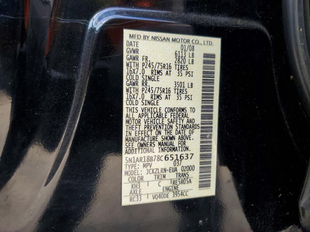 NISSAN PATHFINDER 2008 — 14