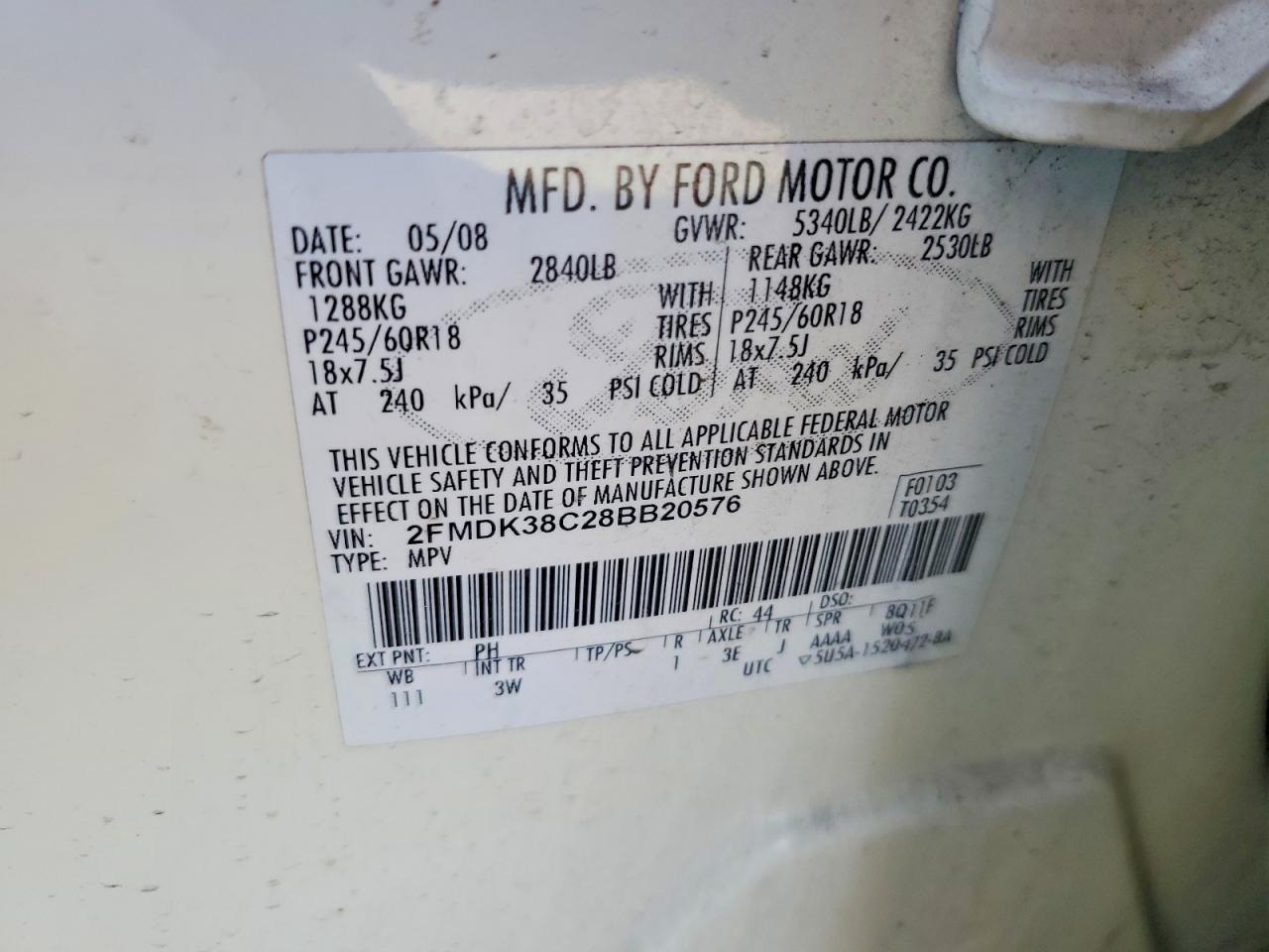 FORD EDGE 2008 — 14
