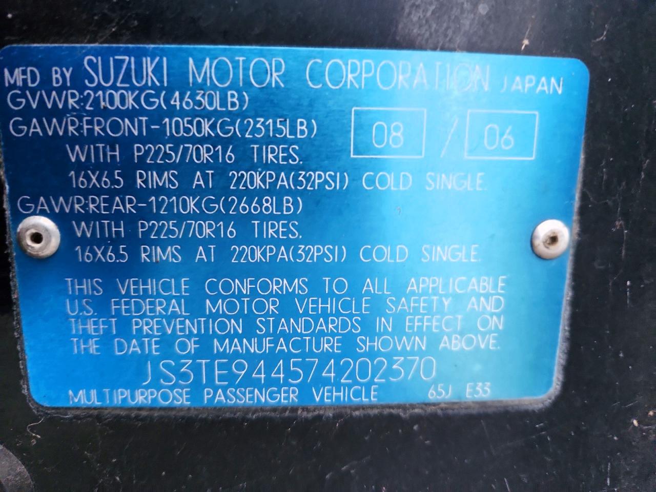 SUZUKI GRAND VITARA 2007 — 13