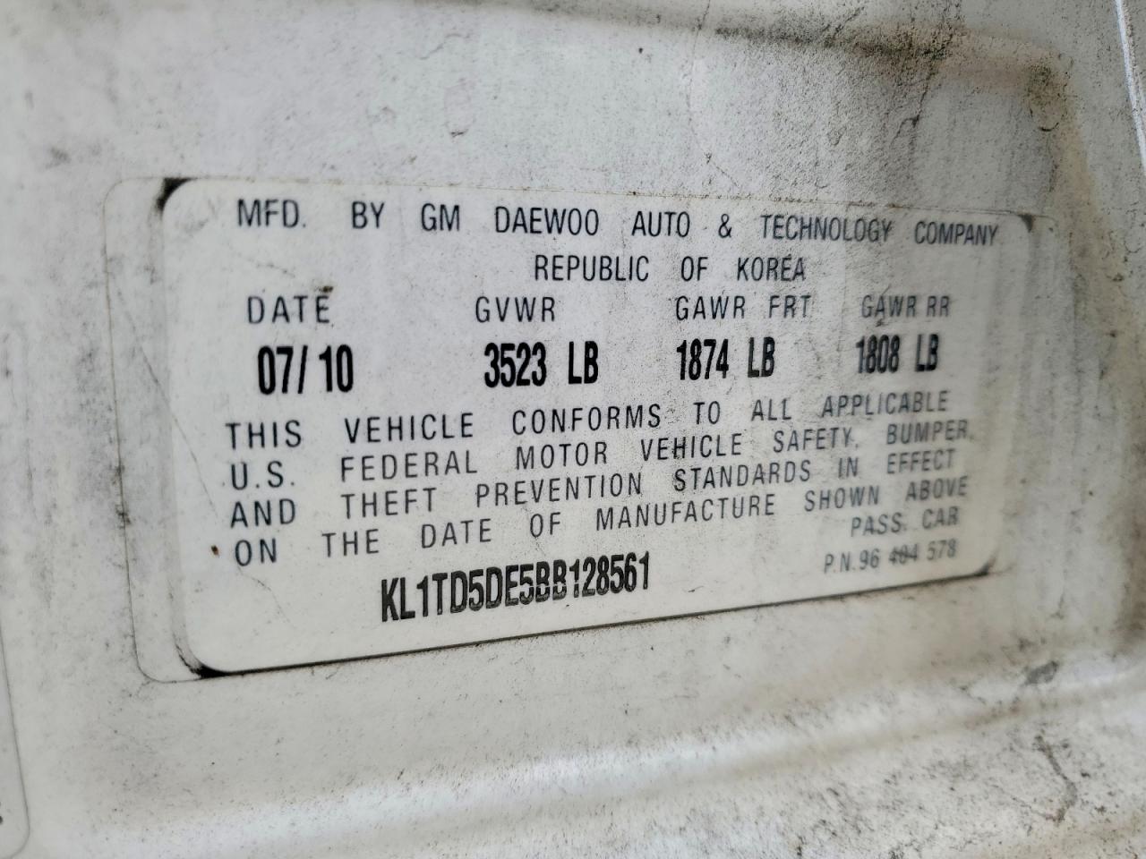 CHEVROLET AVEO 2011 — 13