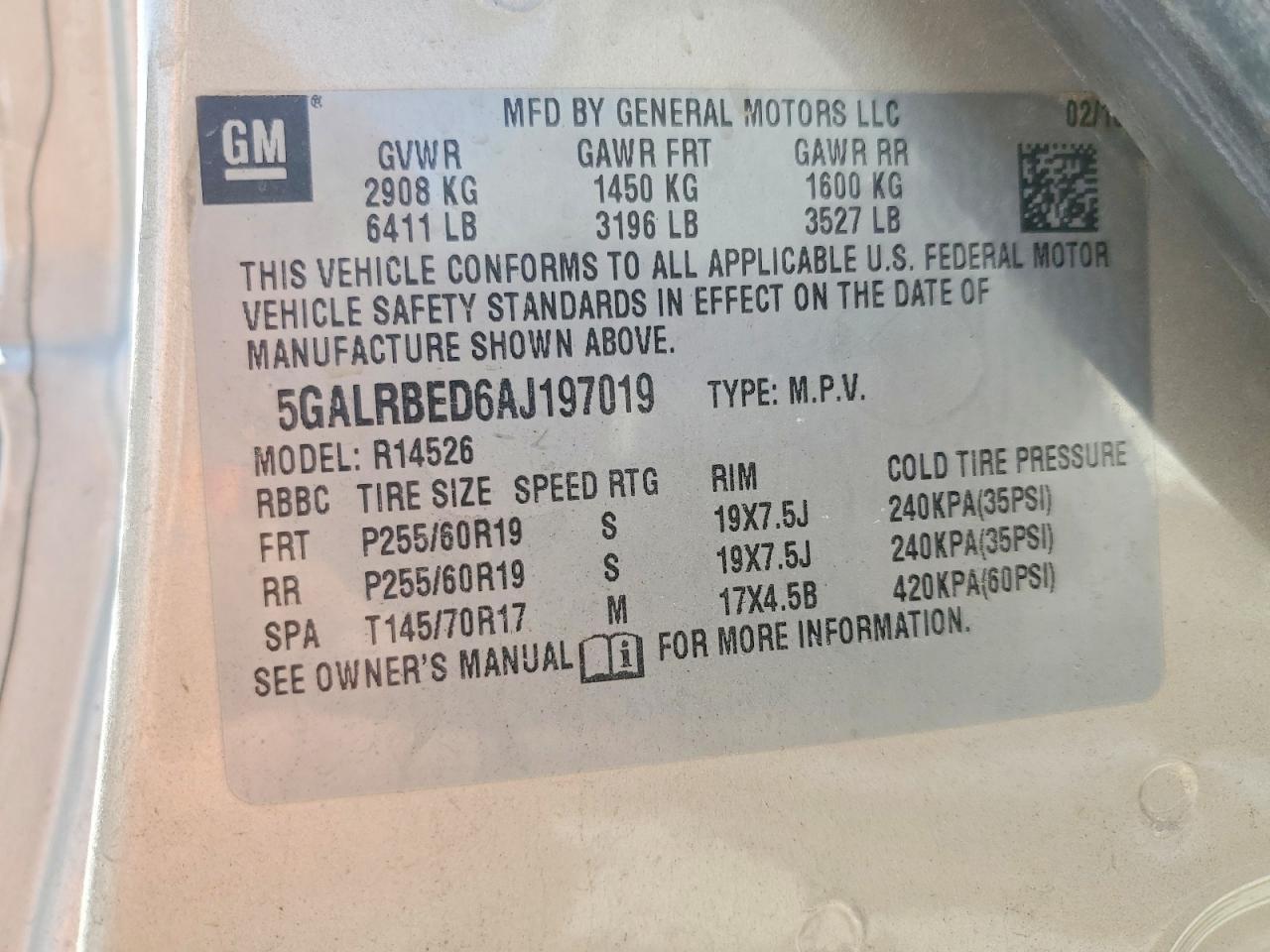 BUICK ENCLAVE 2010 — 14