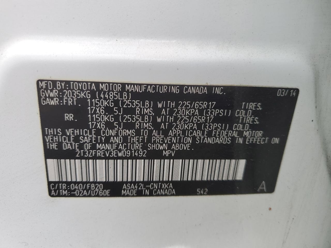 TOYOTA RAV4 2014 — 14