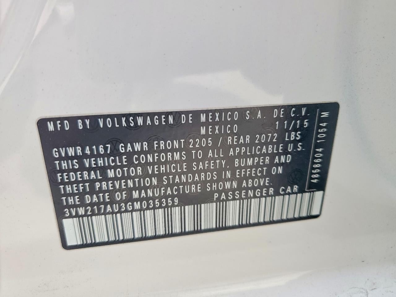 VOLKSWAGEN GOLF 2016 — 14