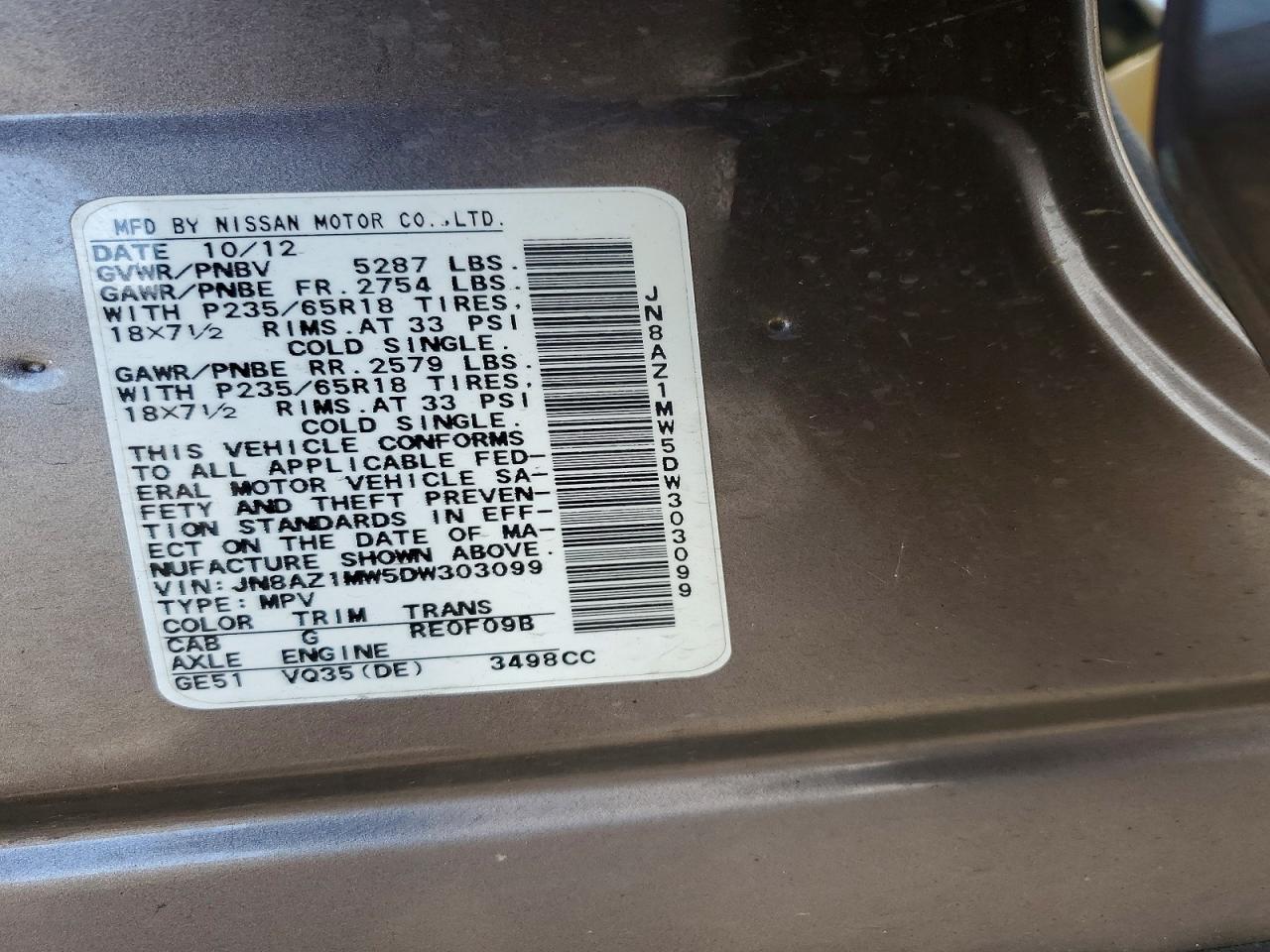 NISSAN MURANO 2013 — 14