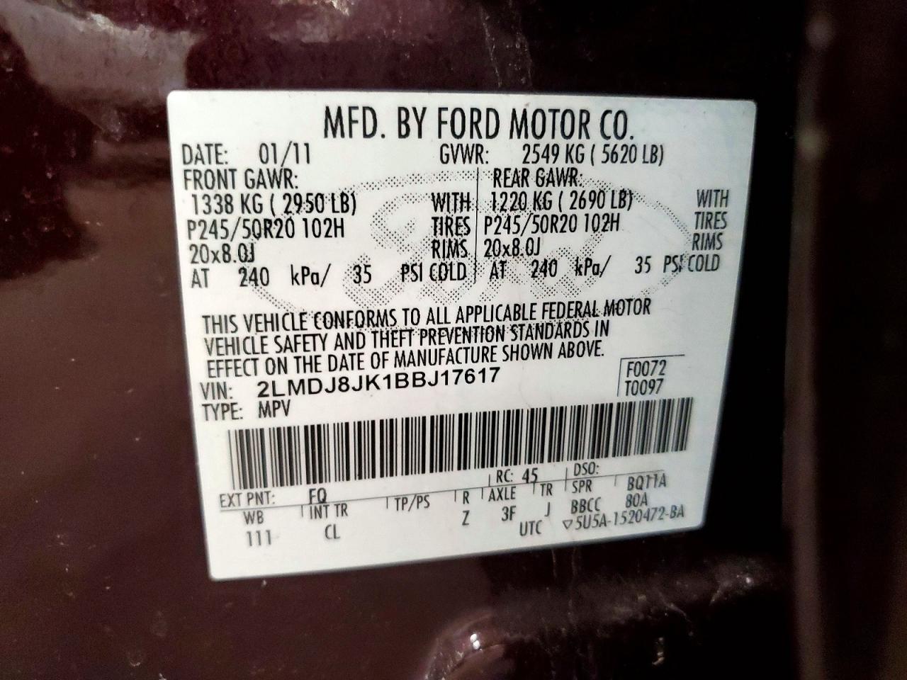 LINCOLN MKX 2011 — 14