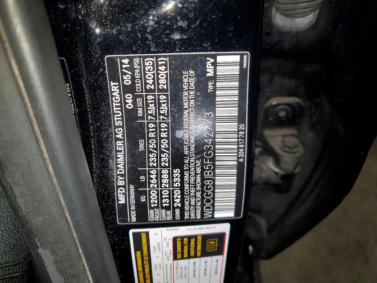 MERCEDES-BENZ GLK 2015 — 15