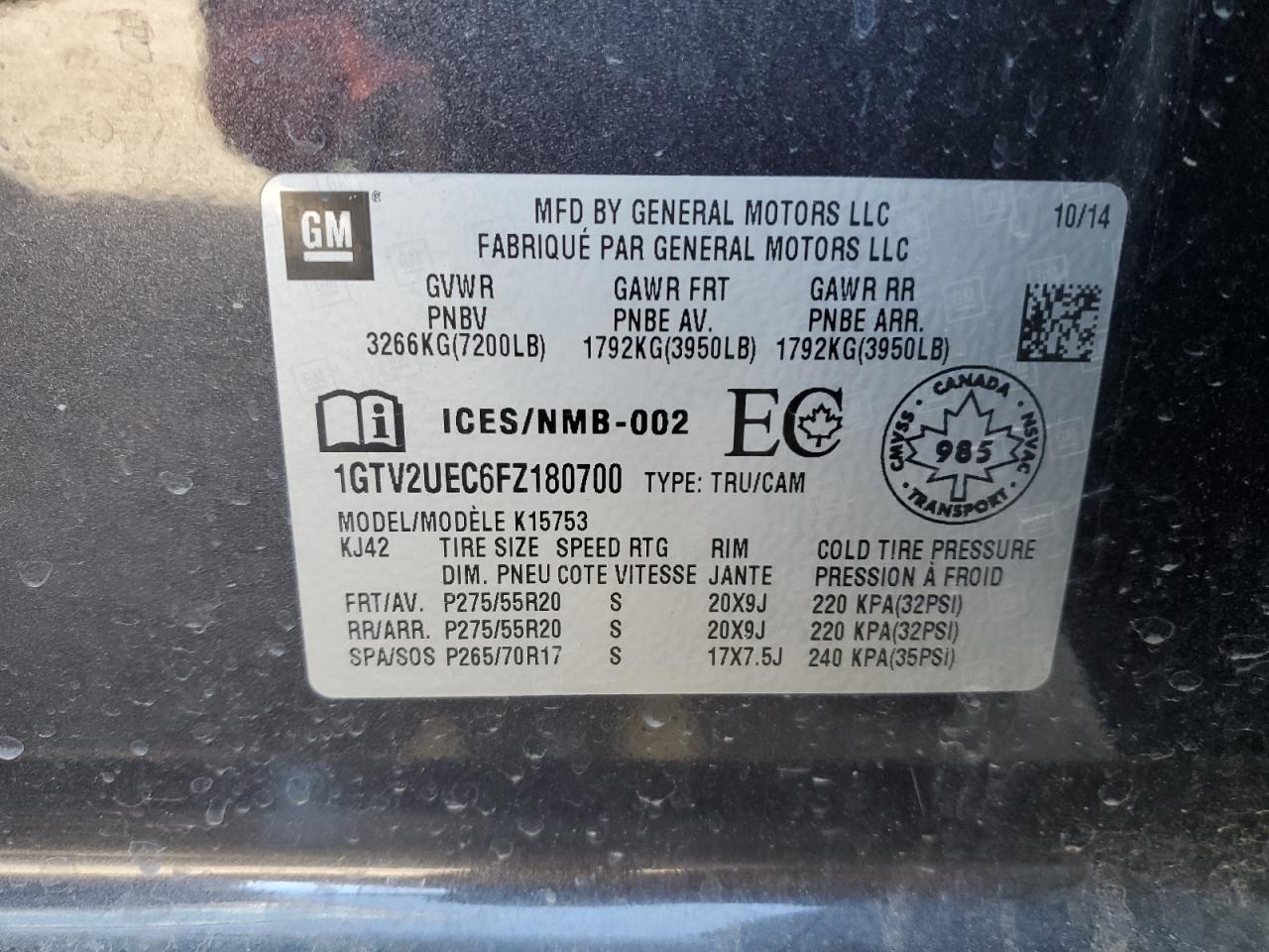 GMC SIERRA 2015 — 14