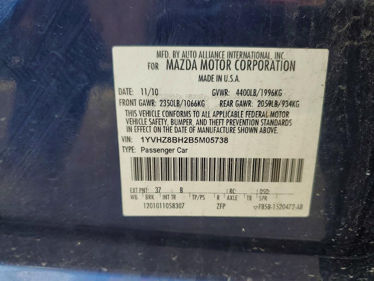 MAZDA 6 2011 — 13