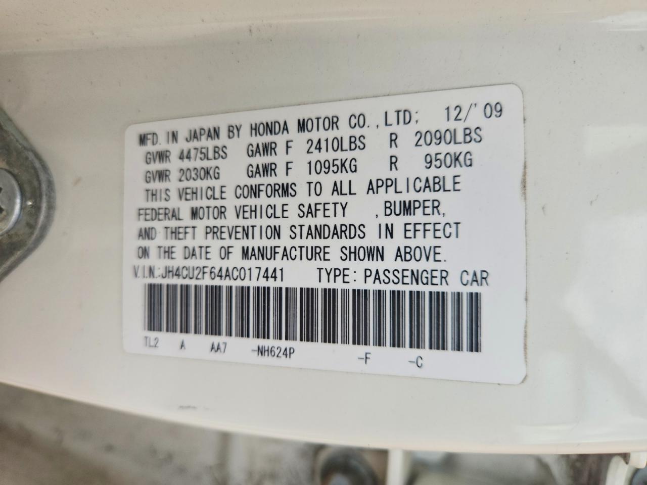 ACURA TSX 2010 — 13