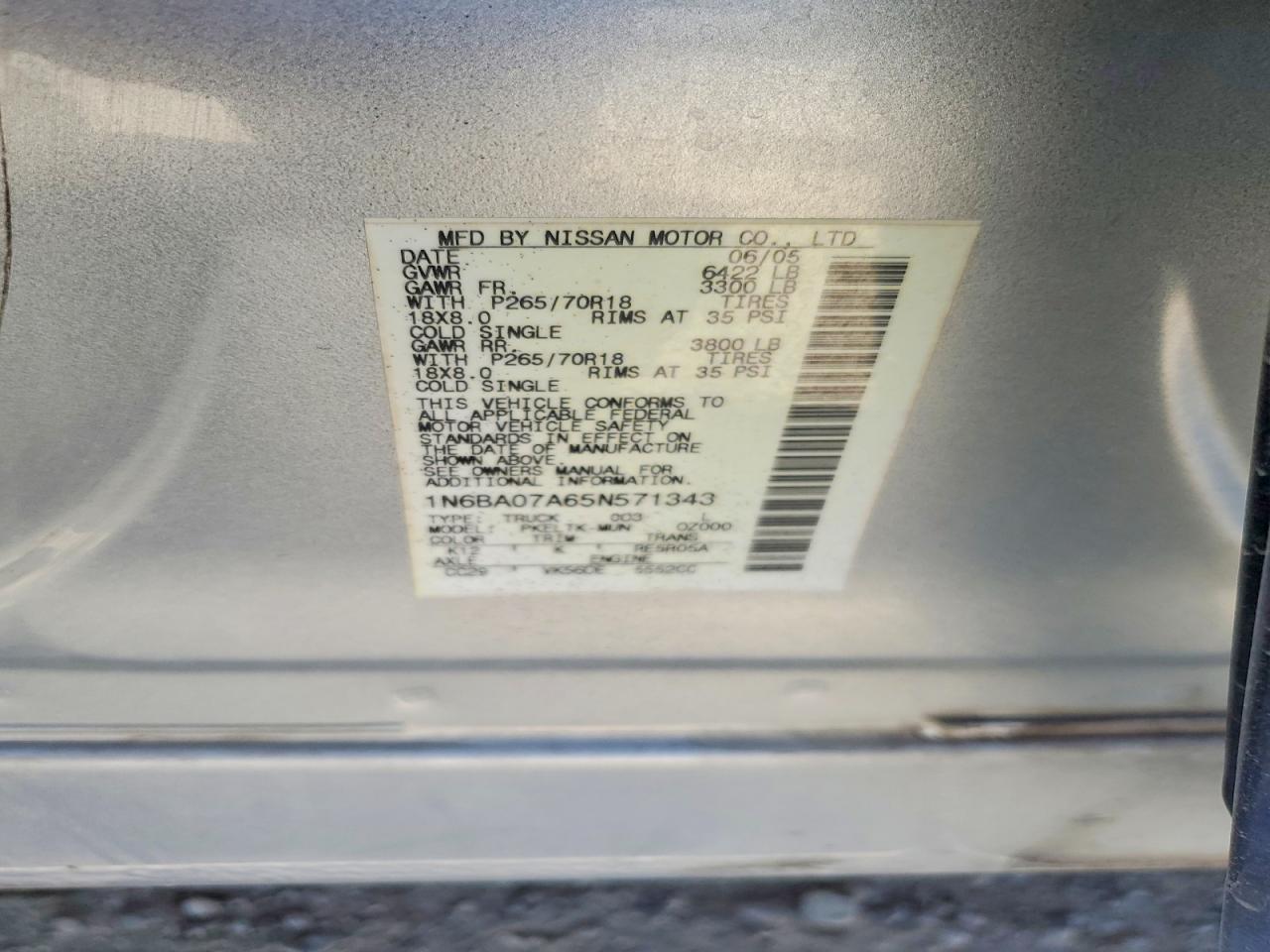 NISSAN TITAN 2005 — 14