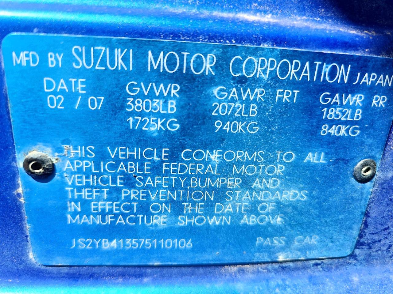 SUZUKI SX4 2007 — 13