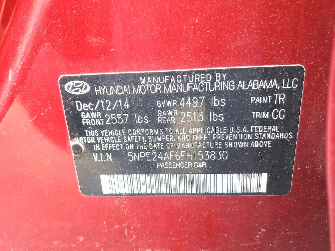 HYUNDAI SONATA 2015 — 13