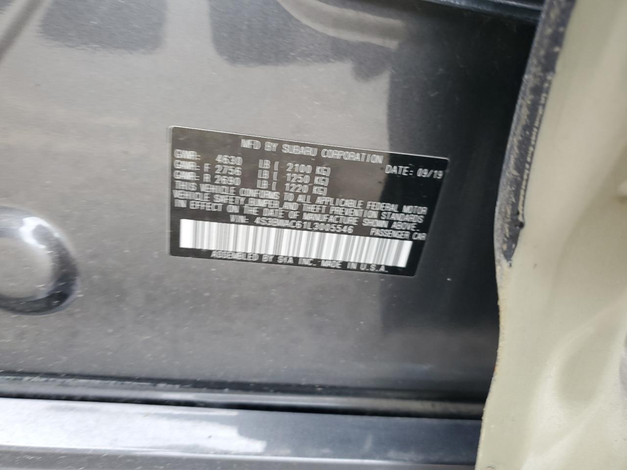 SUBARU LEGACY 2020 — 13