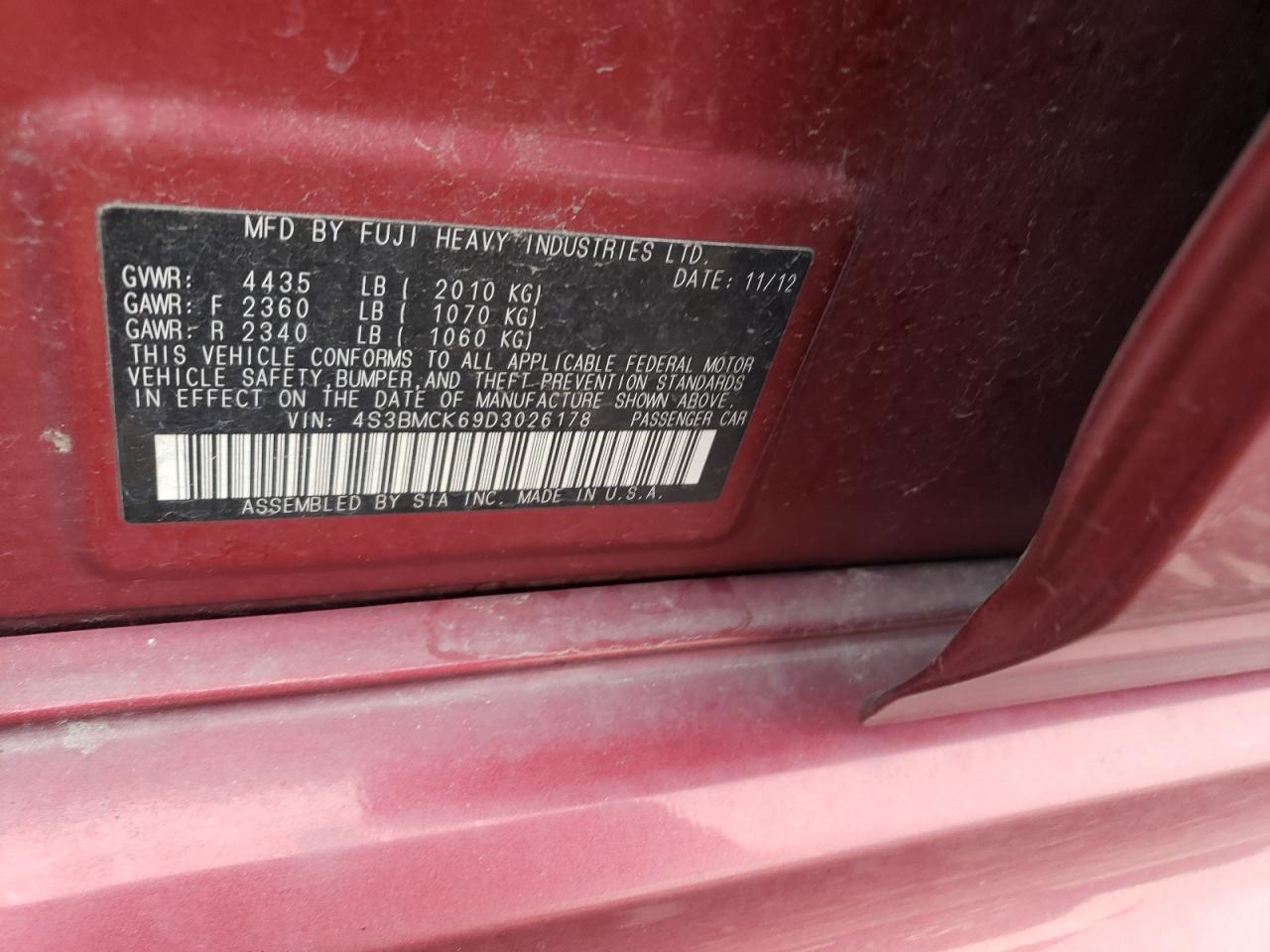 SUBARU LEGACY 2013 — 13