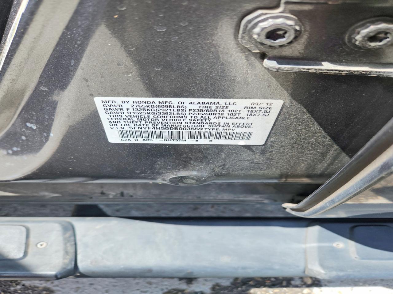 HONDA PILOT 2013 — 14