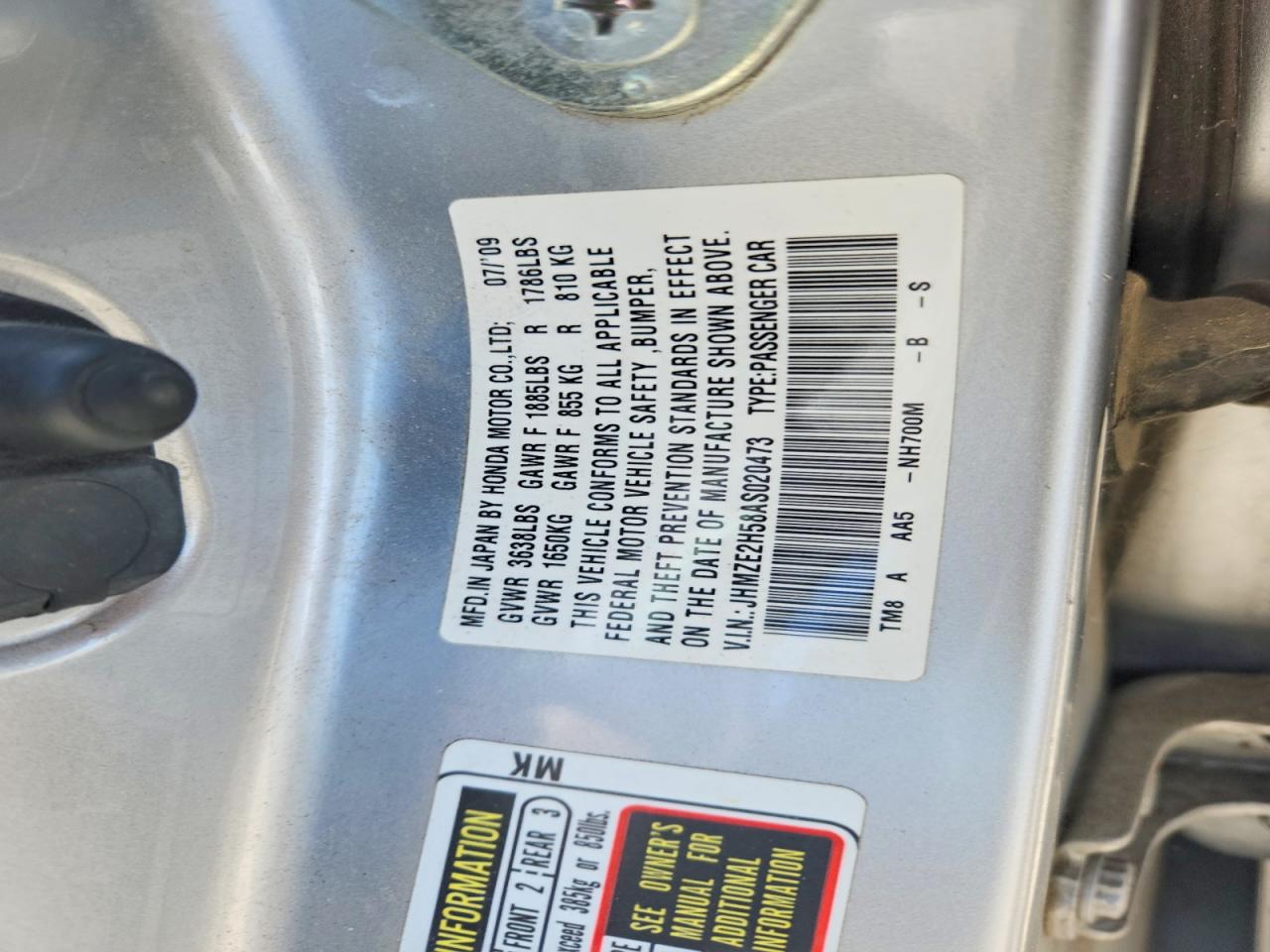 HONDA INSIGHT 2010 — 13