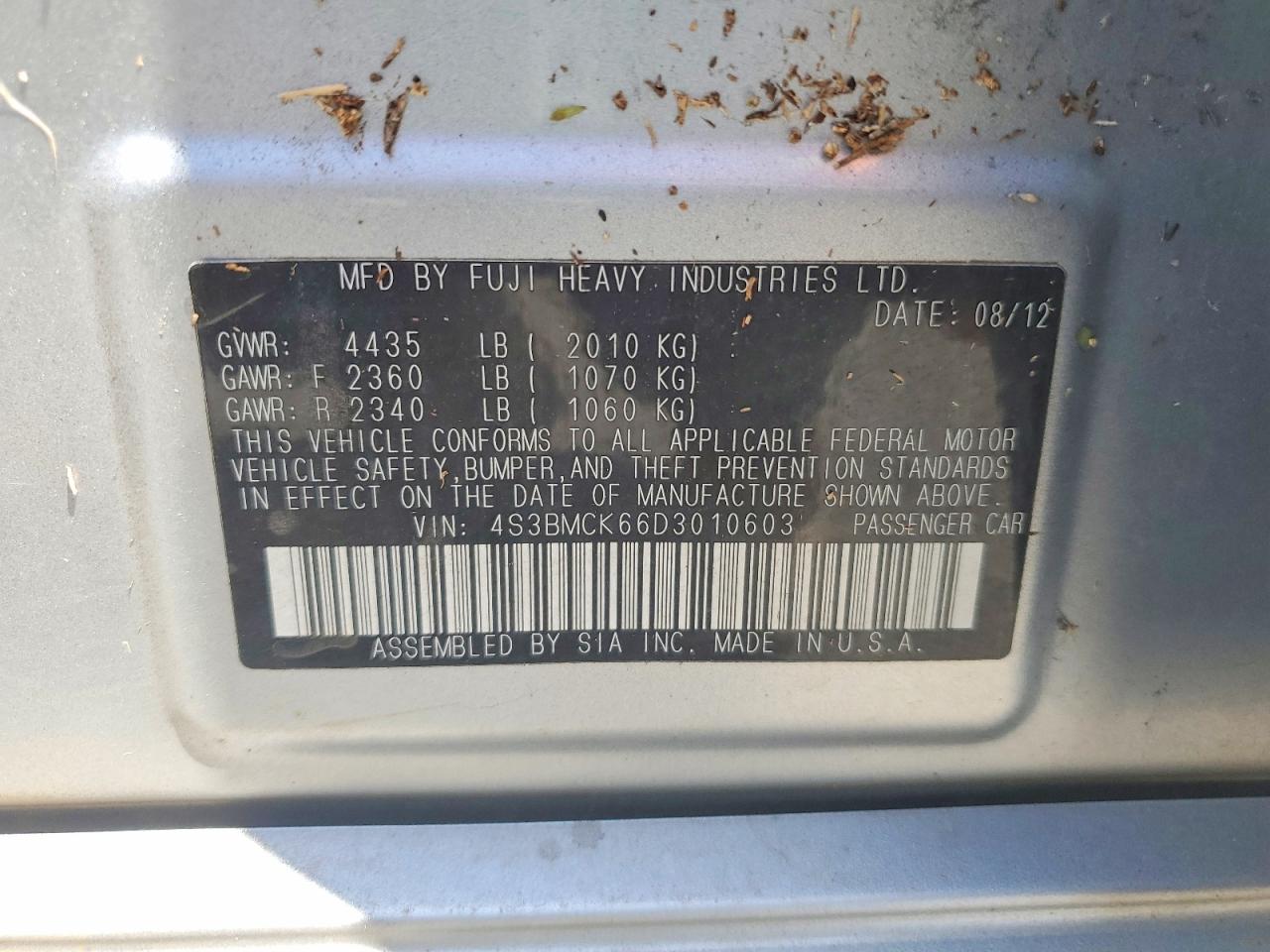 SUBARU LEGACY 2013 — 13
