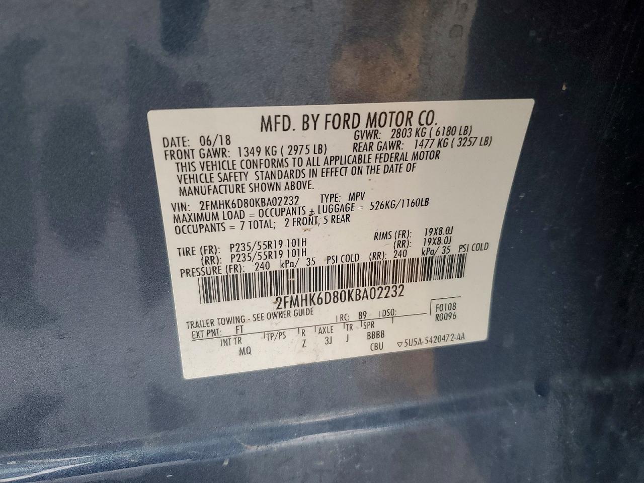 FORD FLEX 2019 — 13