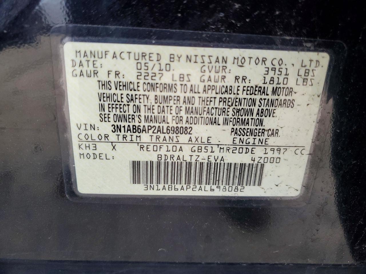 NISSAN SENTRA 2010 — 14