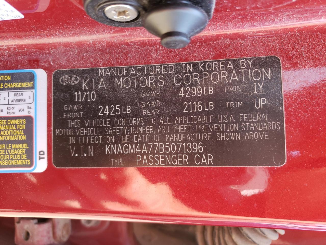 KIA OPTIMA 2011 — 13