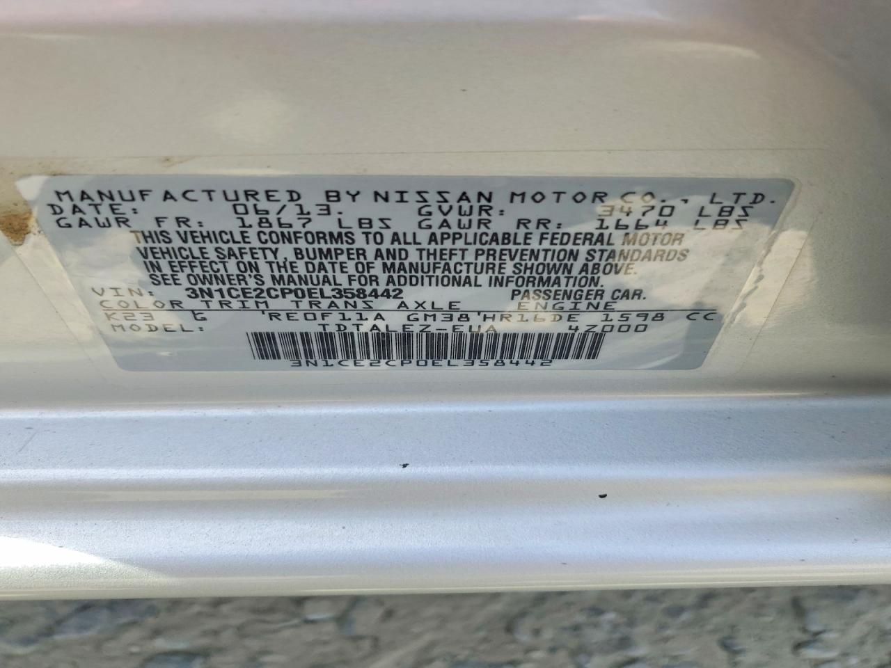 NISSAN VERSA NOTE 2014 — 13