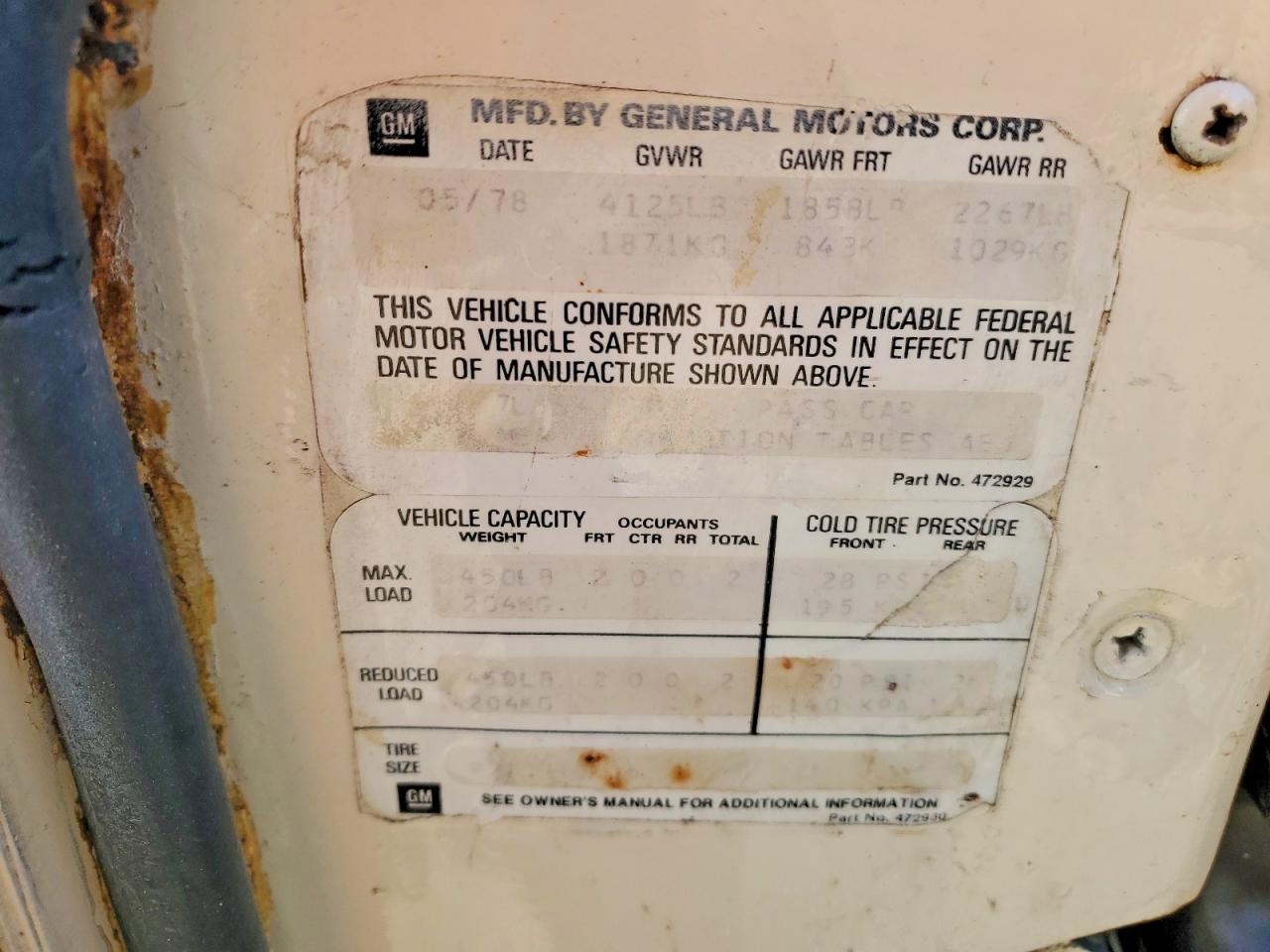 CHEVROLET CORVETTE 1978 — 13