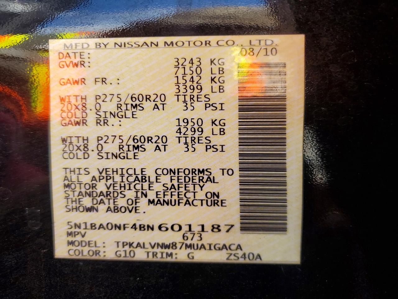NISSAN ARMADA 2011 — 15