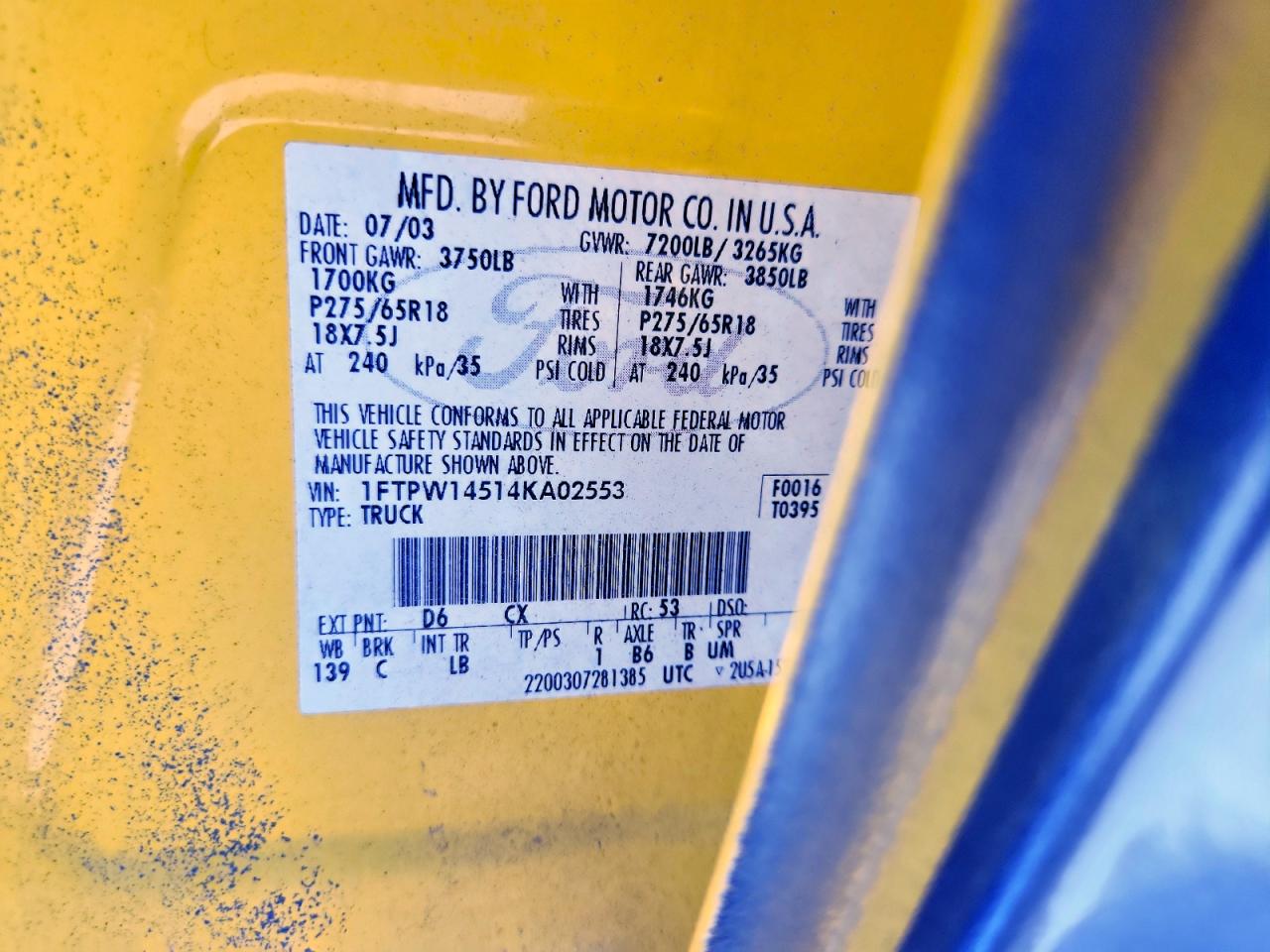 FORD F150 2004 — 13