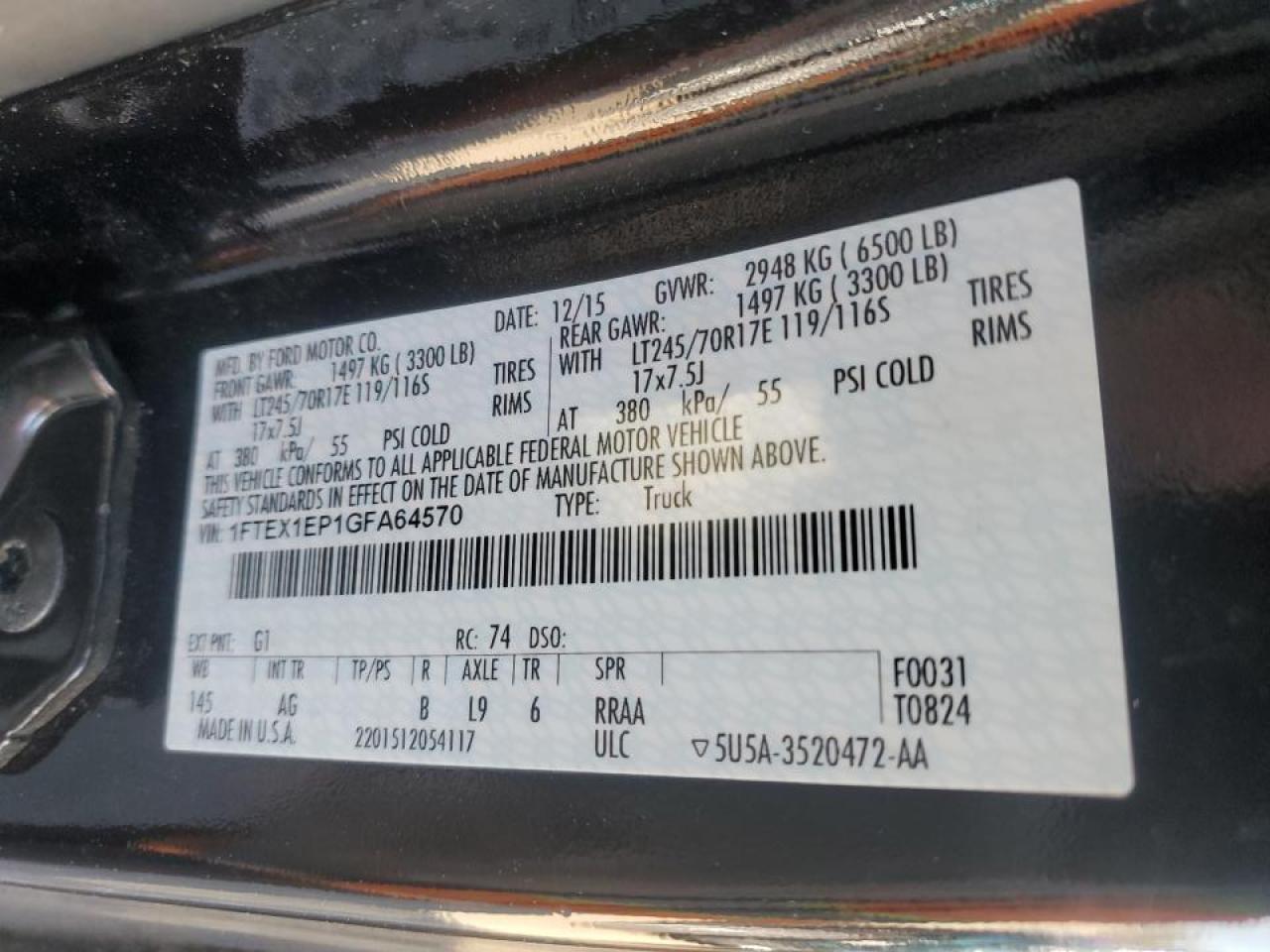 FORD F150 2016 — 14
