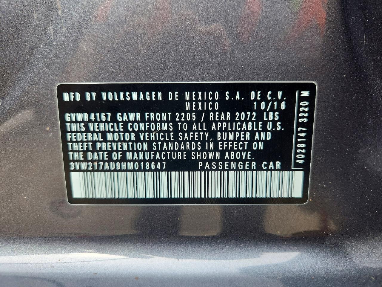 VOLKSWAGEN GOLF 2017 — 14