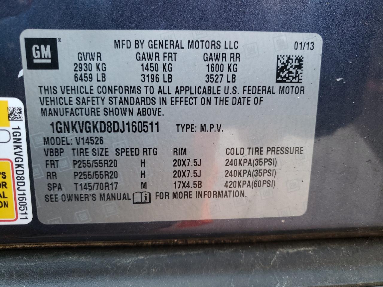CHEVROLET TRAVERSE 2013 — 14