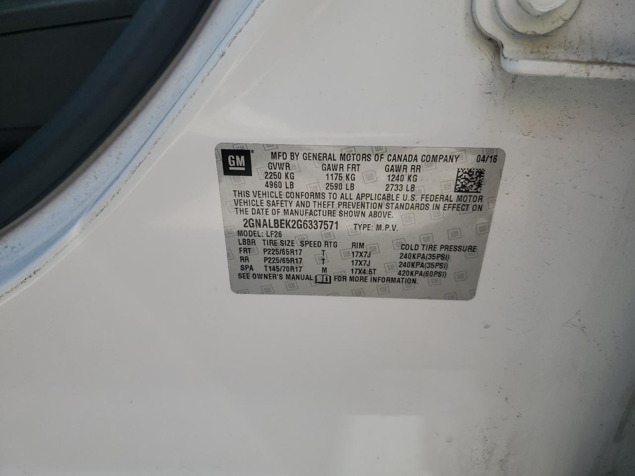 CHEVROLET EQUINOX 2016 — 14